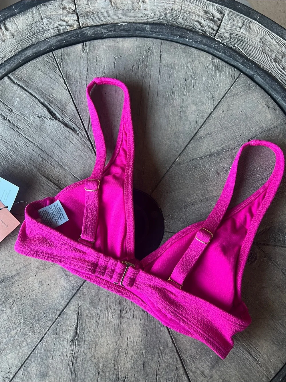 Shade & Shore Fuchsia Textured Swim Bralette B11